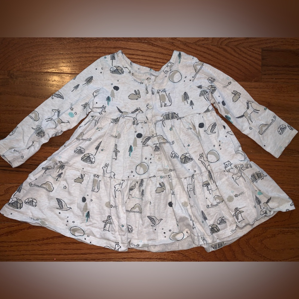 Tea Collection Gray Pleated Sundress with Peter Pan Collar